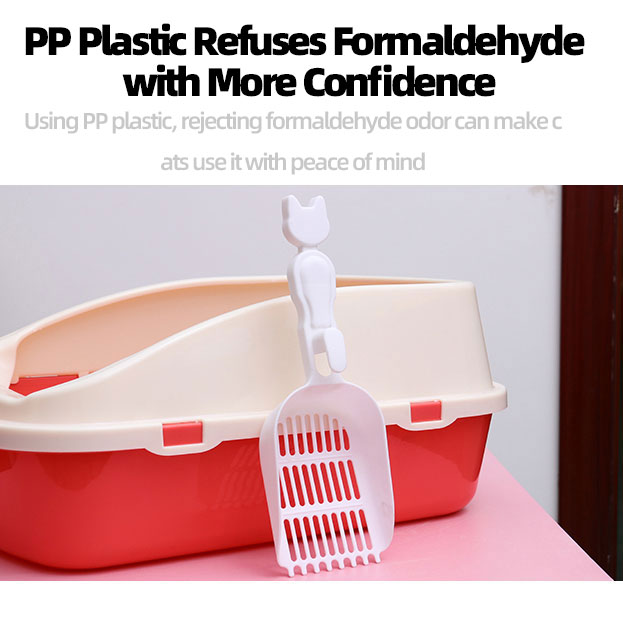 2024 Hot Selling Rectangular Cat Litter Box Litter Tray Toilet Plastic Cat Litter Box With Shovel