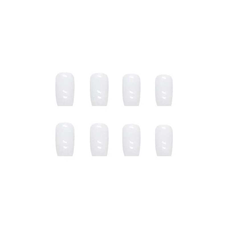 Cream white solid color wearable pink pressed fake nail tip with adhesive fake nail design butterfly cute girl fake nailW241125