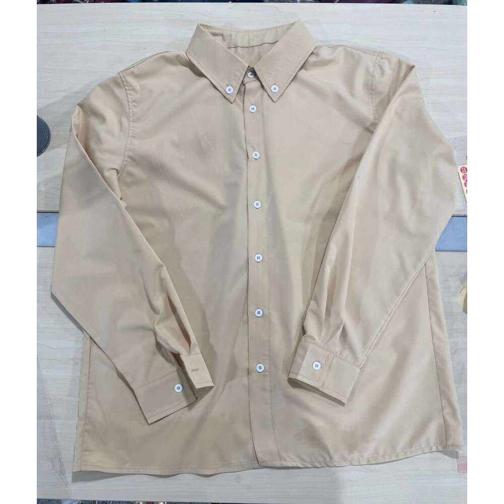 Four Seasons New Men's Business Daily Urban Versatile Collar Button Solid Color Shirt B3