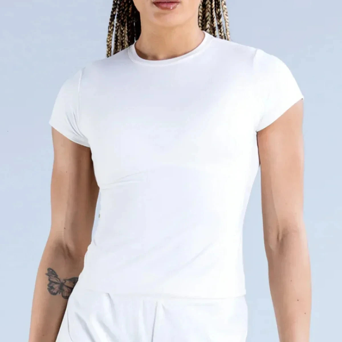 Origin Fitted T-Shirt With Short Sleeve Yoga Top Workout Gym Shirts Fiess Sports Tee