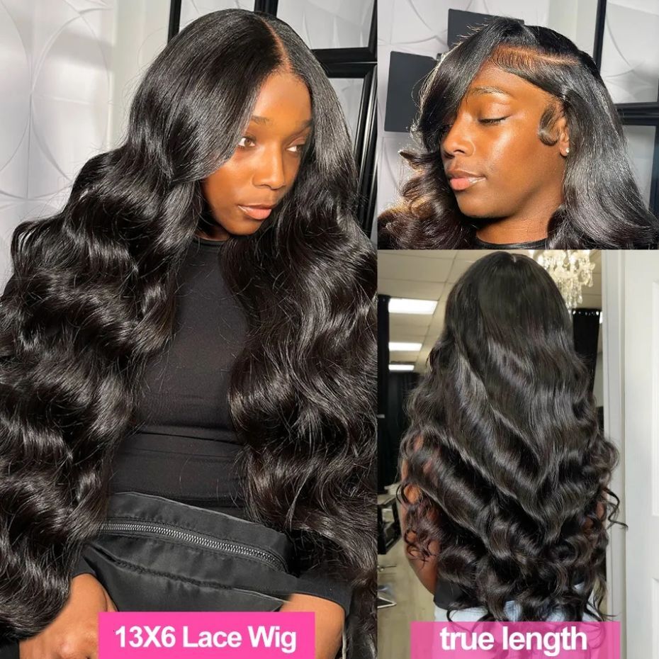 Body Wave Human Hair Pre Plucked Curly 13x4 13x6 HD Frontal Wig 180% 34 36 38Inch 4x4 Lace Closure