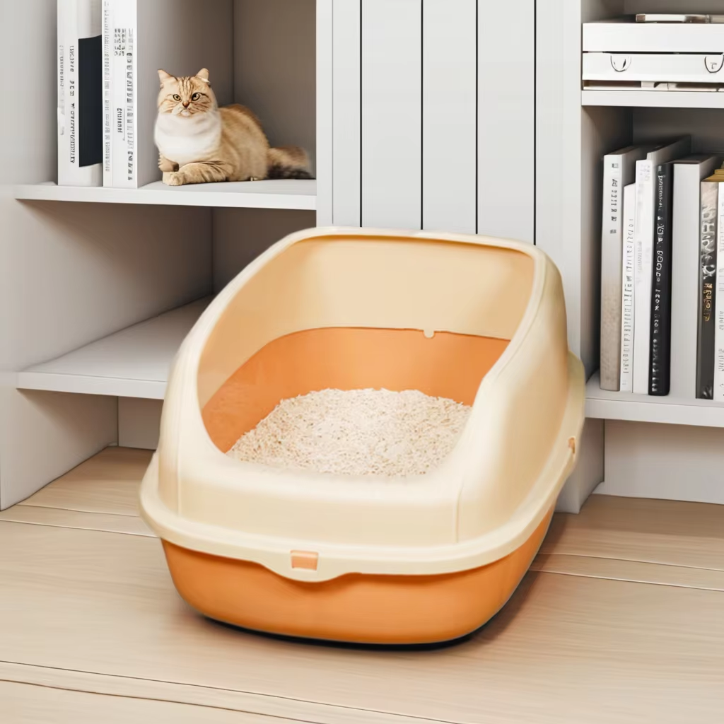 New litter toilet wholesale plastic large space litter box scoop Semi-enclosed cat litter box