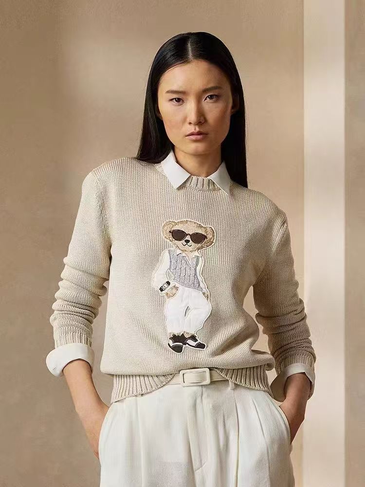 Sweater designer womens autumn and winter casual fashion bear pullover sweater knit top S-L