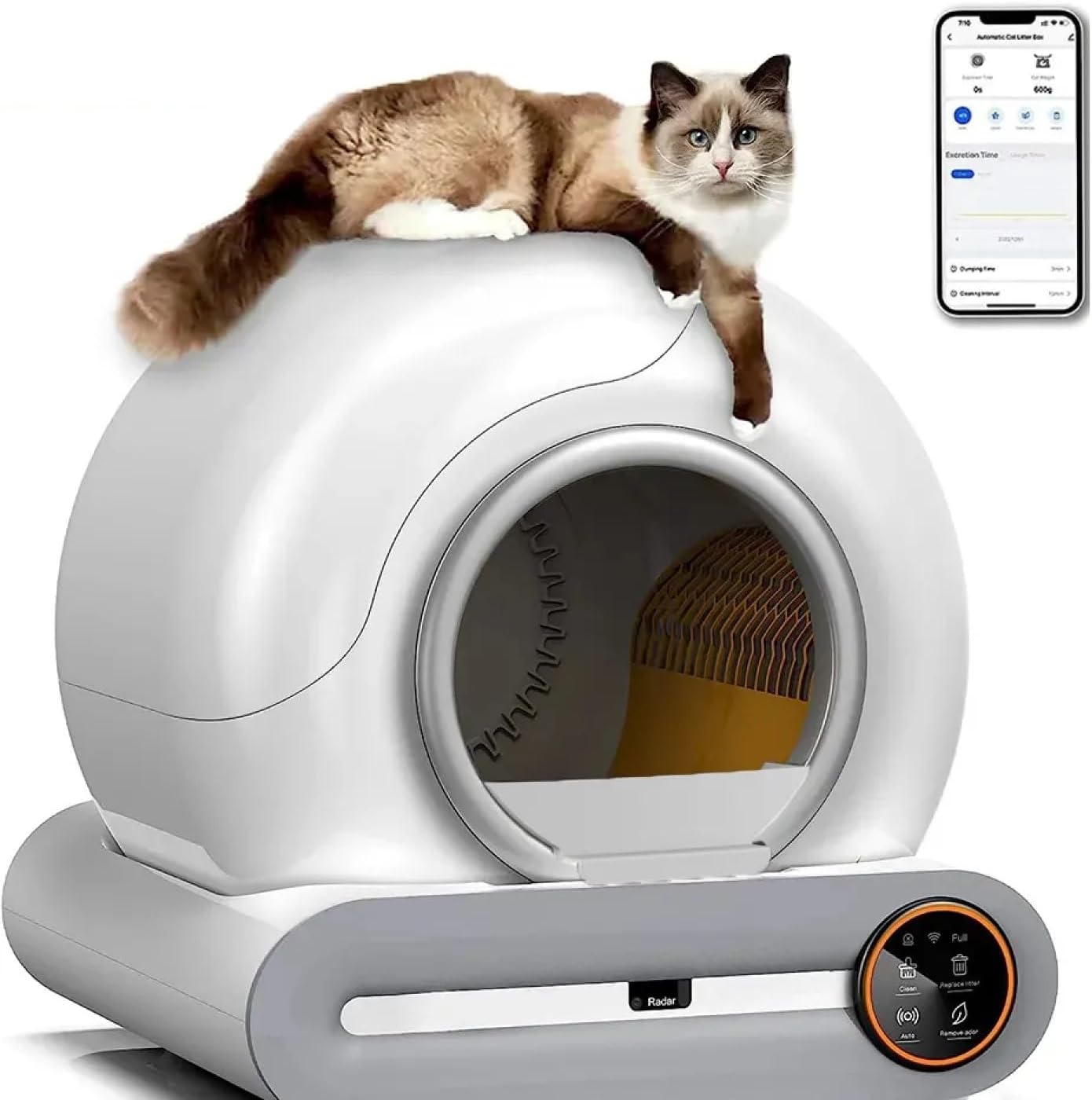 Extra Large Automatic Cat Toilet WIFI App Control Self Cleaning Smart Automatic Cat Litter Box from 3.3lbs to 25lbs cat