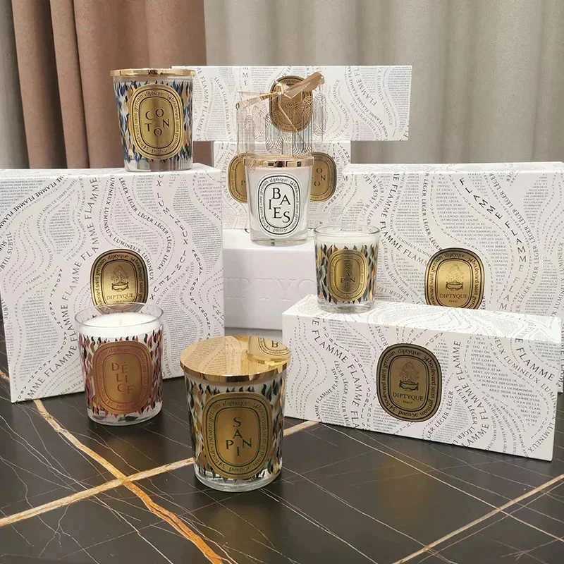 Scented Candle Diptyques Aromatherapy Candles Natural Plant Fragrance High end Niche Candle Set Room Decoration Romantic Expensive Unique Gifts T24112