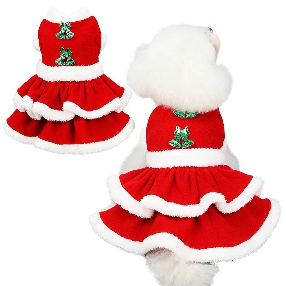 Christmas Coat Dog Clothes Dog Dress Xmas Dress Red Skirt Pets Cat Warm Dress Bow Skirt for Poodle Yorkie Chihuahua Clothes CatXJ241125
