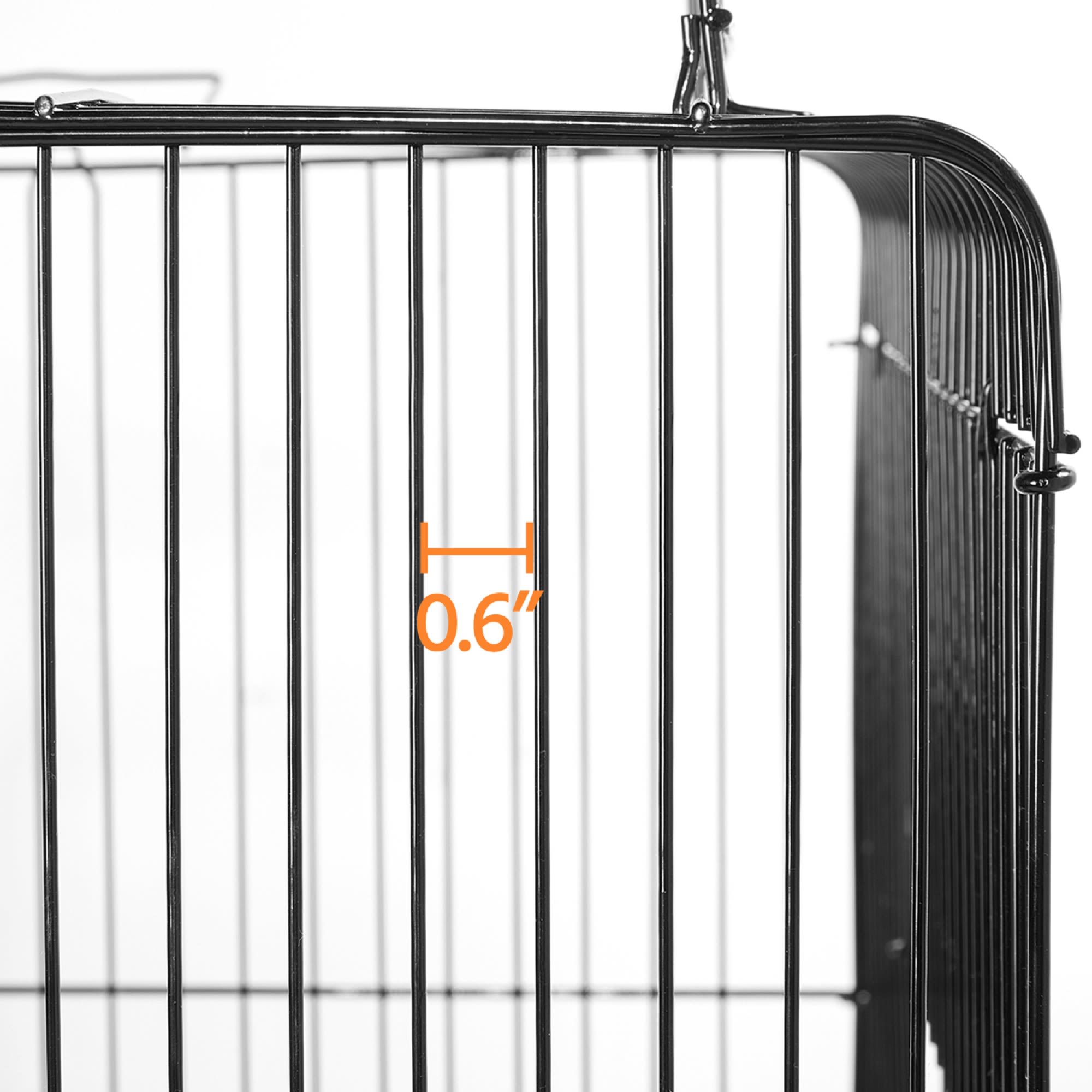 Topeakmart Black Metal Bird Cage with Detachable Rolling Stand for Small Birds, 47" H