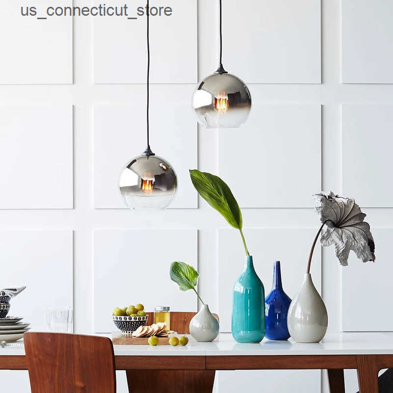 Pendant Lamps Modern Pendant Lights Glass Ball Hanglamp For Dining Room Bedroom Nordic Home Decor Luminaire Suspension E27 Kitchen Fixtures L240910