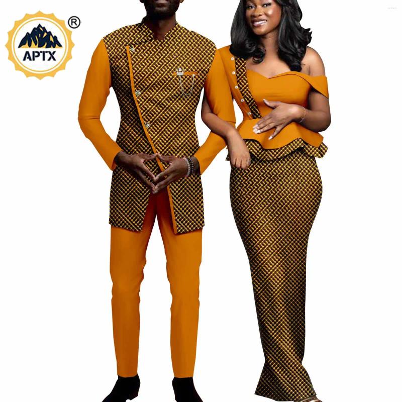 Casual Dresses African For Women Matching Couple Outfits Men Jackets Coats And Pants Sets Dashiki Suits Outwear Wedding