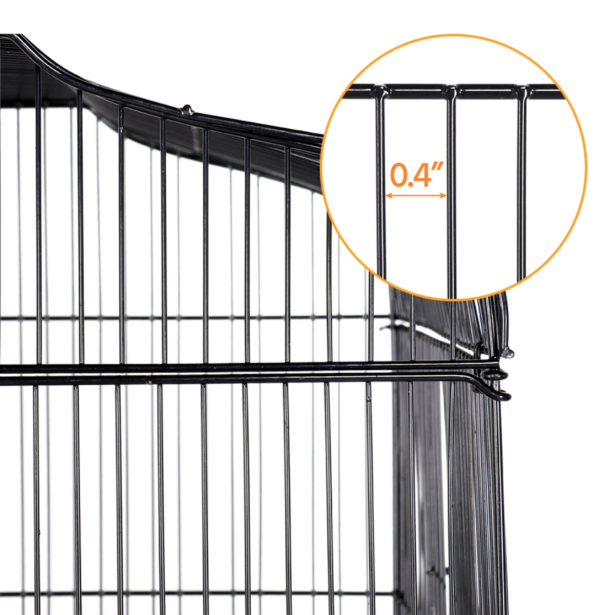 Topeakmart Black Open Top Metal Bird Cage with Rolling Stand, 64" H