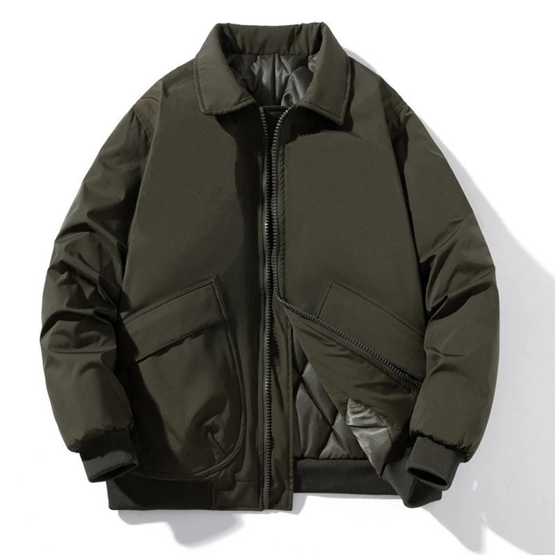 Autumn Winter Jackets Men Solid Bomber Jacket Military Vintage Retro Motorcycle Casual Parkas Windbreaker Pocket Male 241112