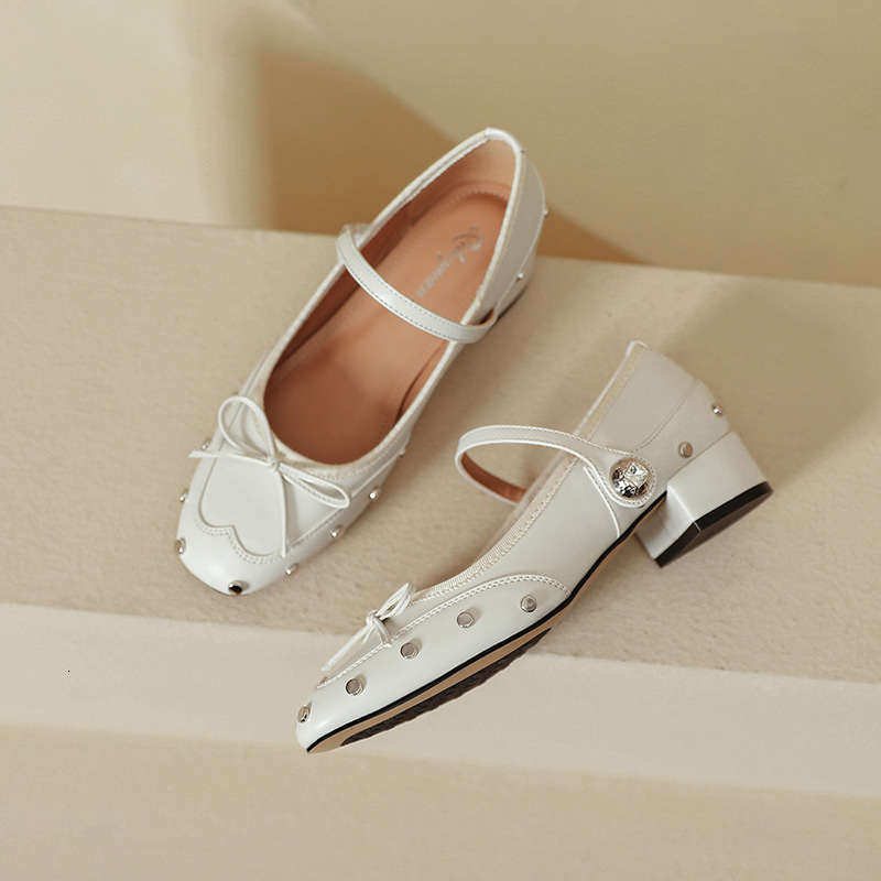 Retro Mary Jane shoes French low order shoes for women 2024 new spring and autumn foreign trade women's shoes square toe high heels thick heels
