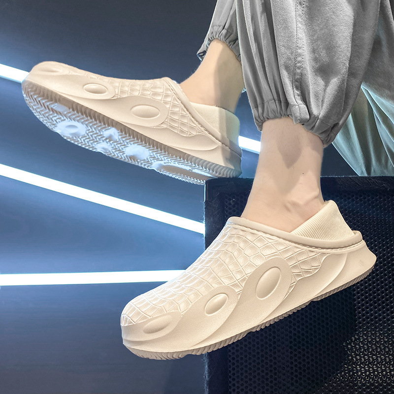 Pure color simple men in autumn winter, soled for indoor outdoor wear, anti slip slippers with thick veet and warm cotton shoes