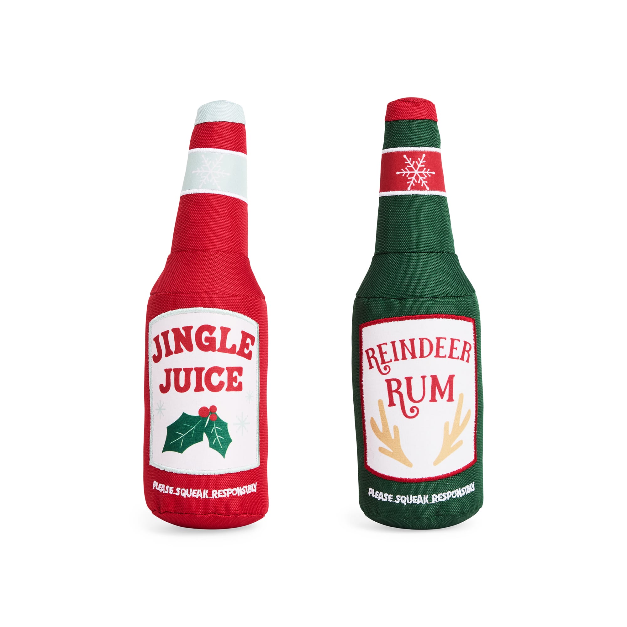 Merry Makings Plush Beer Dog Toy, Medium, Pack of 2