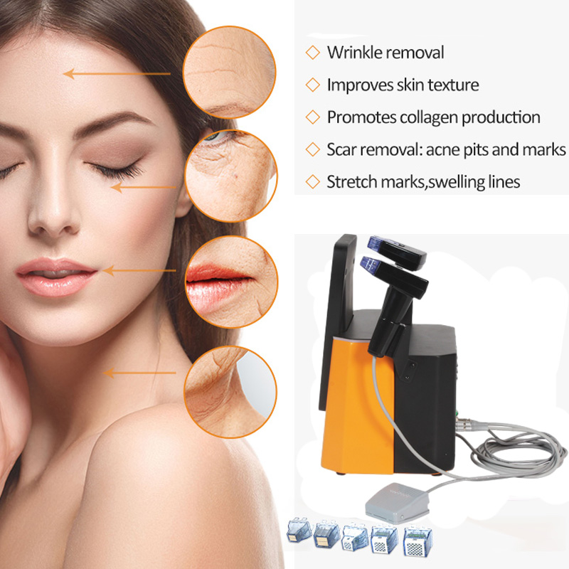 Radio frequency facial beauty micro needle machine portable rf anti aging fractional microneedle scar treatment device 2 handle