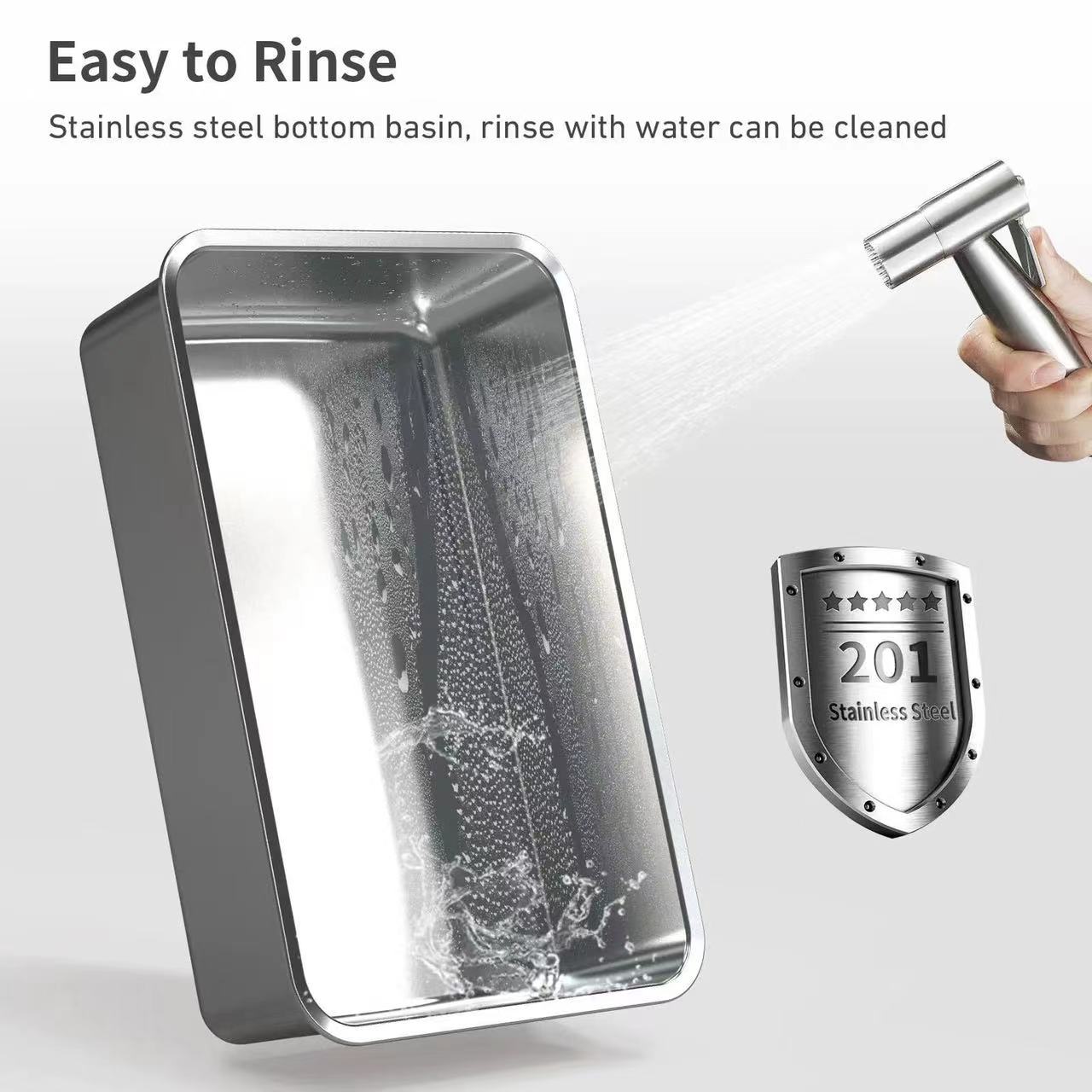 Luxury Stainless Steel & Plastic Pet Toilet Sandbox Scoop Semi-Closed High Side Cat Litter Tray Premium Cat Litter Box Accessory