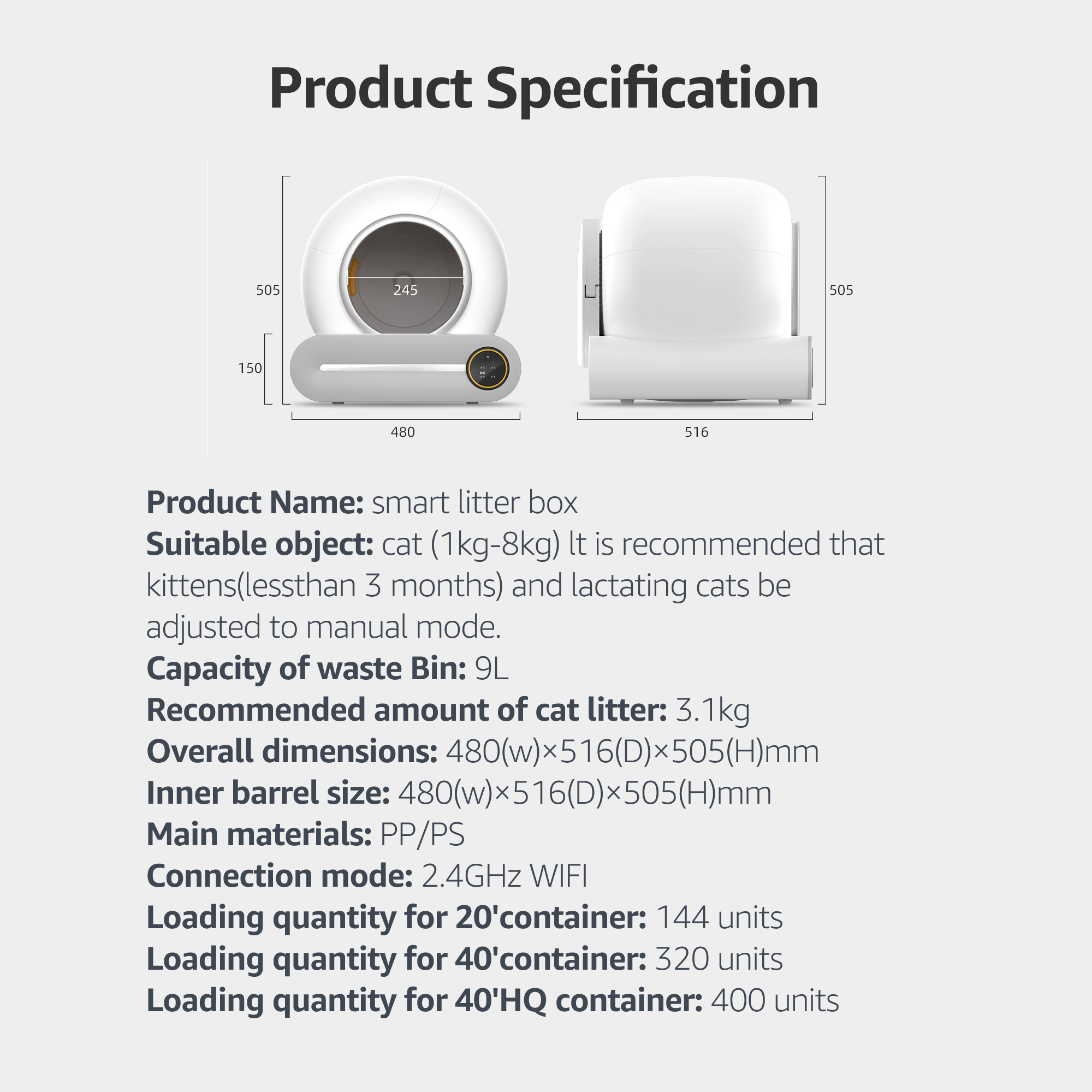 Max Smart App Control Litter Box Automatic Cat Toilet Box With Wifi App