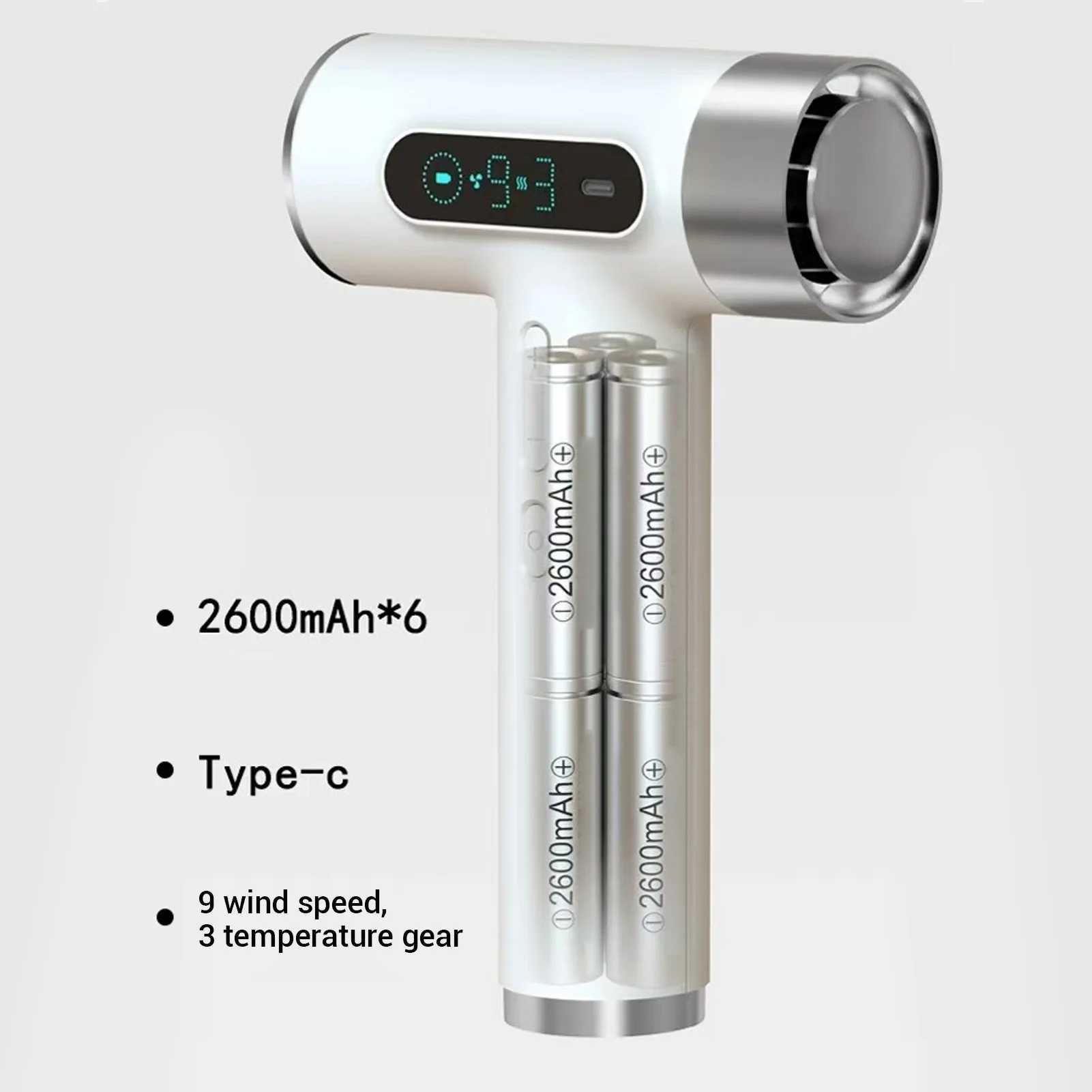 Cordless portable hair dryer with long battery life adjustable temperature enhanced safety 300W suitable for dormitories W241125