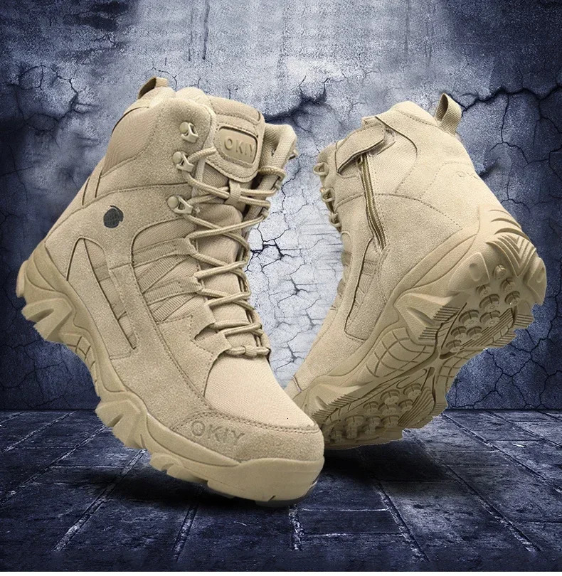 2024 Fashion Mens Desert Combat Boots Outdoor Leather Hiking Shoes Men Hunting Work Safty Boots Mens Short Boots ankle boots 241125