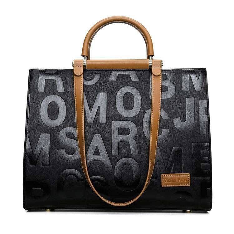 LEMON KOKO Handheld New Fashion Commuter Large Capacity Bag, Embossed Letter Women's Handbag Large Capacity Crossbody Bag