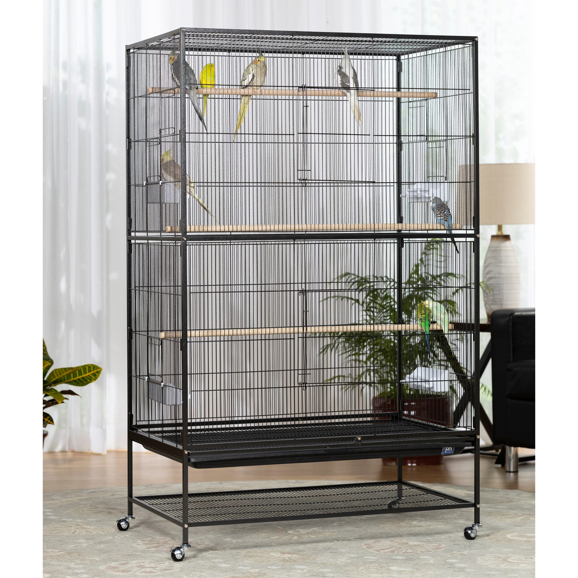 Prevue Pet Products Extra Large Wrought Iron Flight Cage Black Hammertone F050