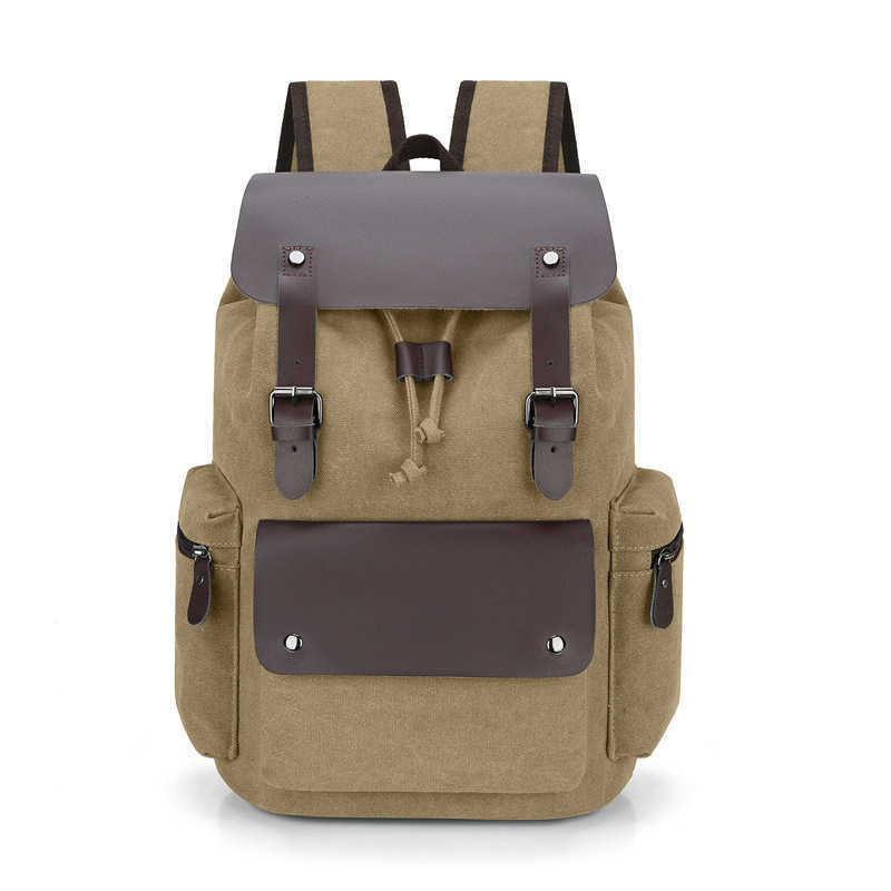 Canvas backpack, men's casual backpack, large capacity, high school student backpack, fashionable computer bag 241125