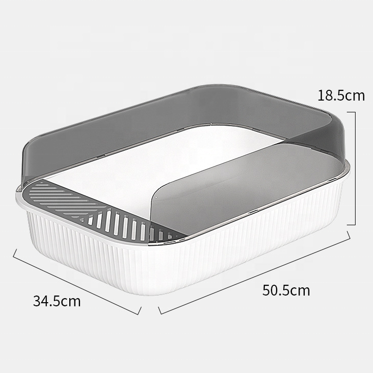 OF New Design Semi Closed Splash Proof Plastic Cat Litter Tray Cat Litter Box Toilet With Shovel