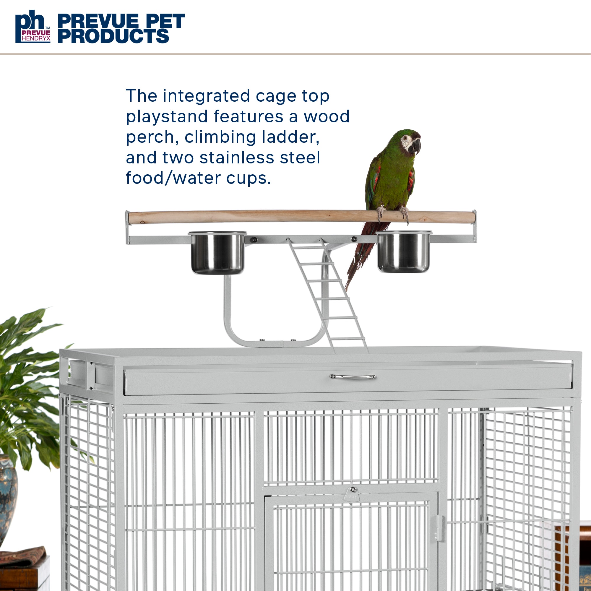Prevue Pet Products Signature Select Series Wrought Iron Bird Cage in Pewter