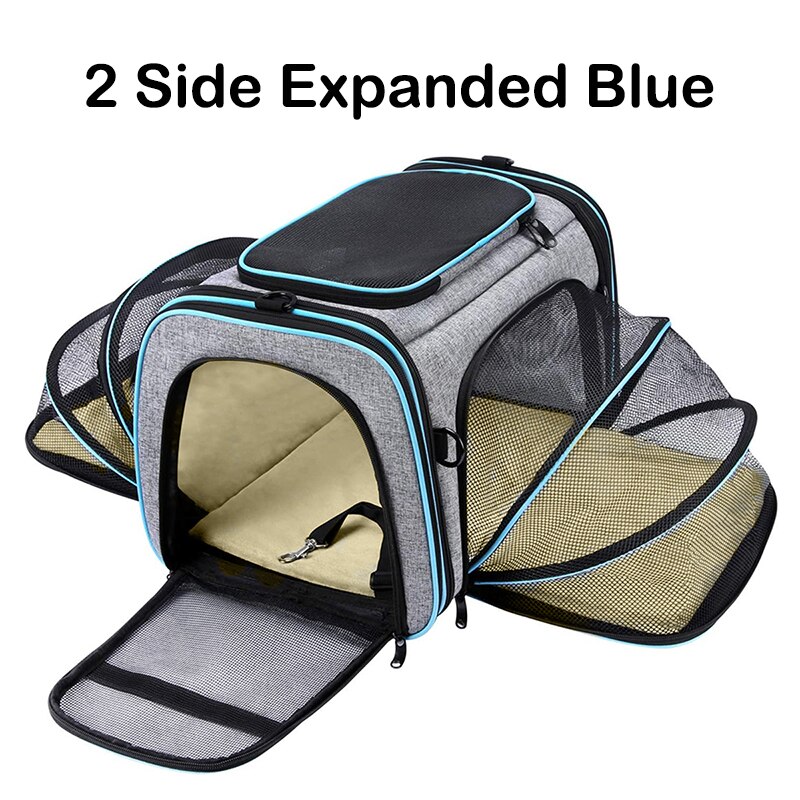Pet Airline Approved Expandable Reflective Foldable Soft Travel Bag Products Pet Cages Carriers