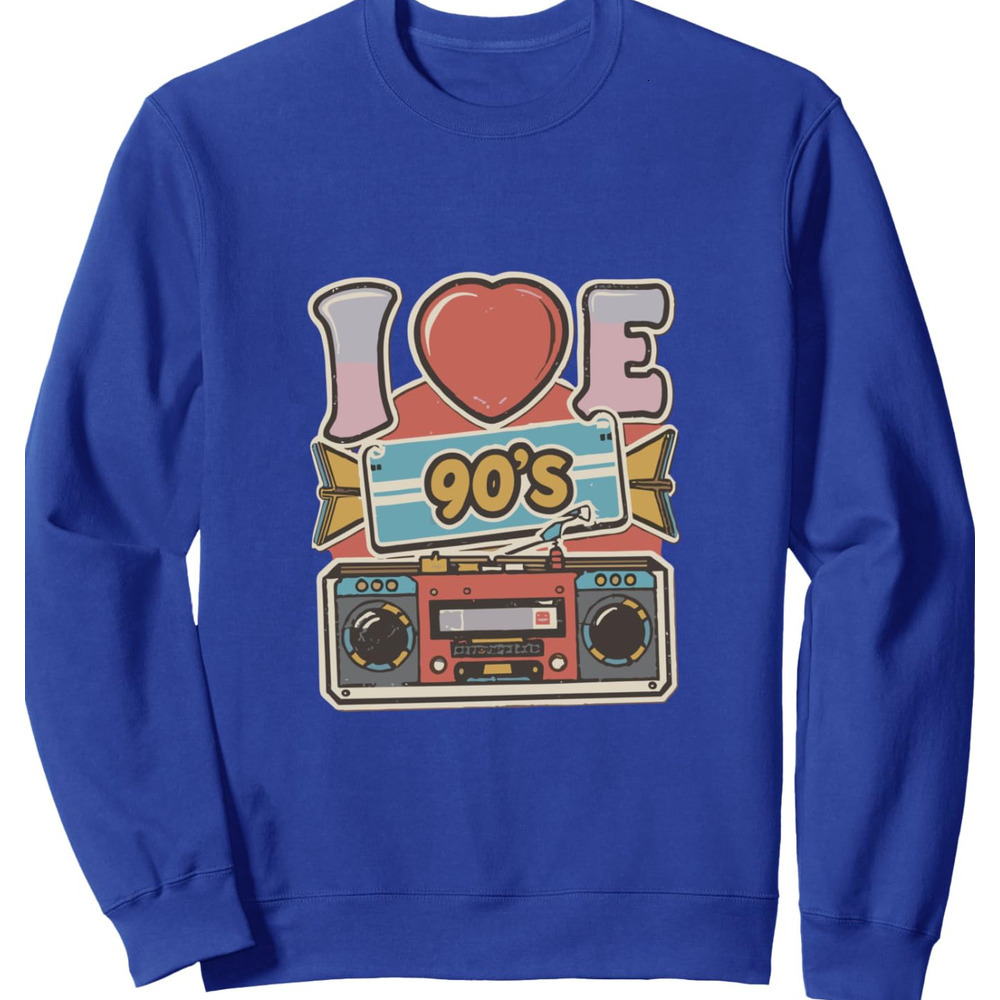 Long Sleeve Shirts for Men sweatshirt I Love the 90s - Funny 90s Meme Sweatshirt Streetwear Casual tops clothes color Trendy Warmth