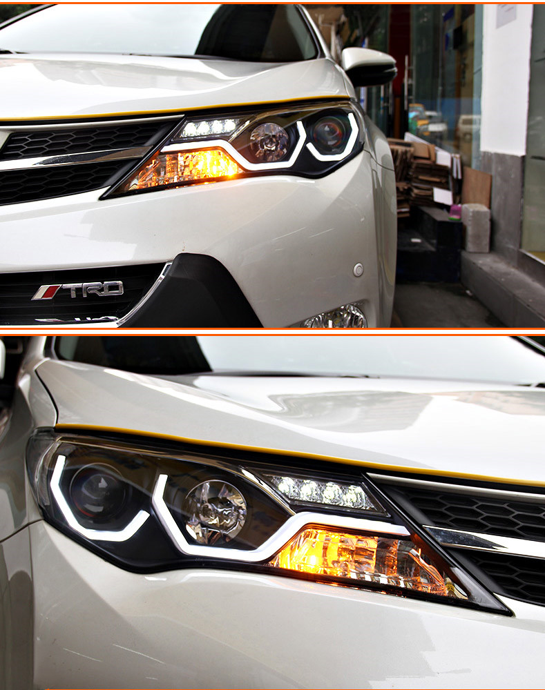 LED Headlight for Toyota RAV4 2013-20 16 LED Auto Headlights Assembly Upgrade Bicofal Lens Dynamic Signal Lamp