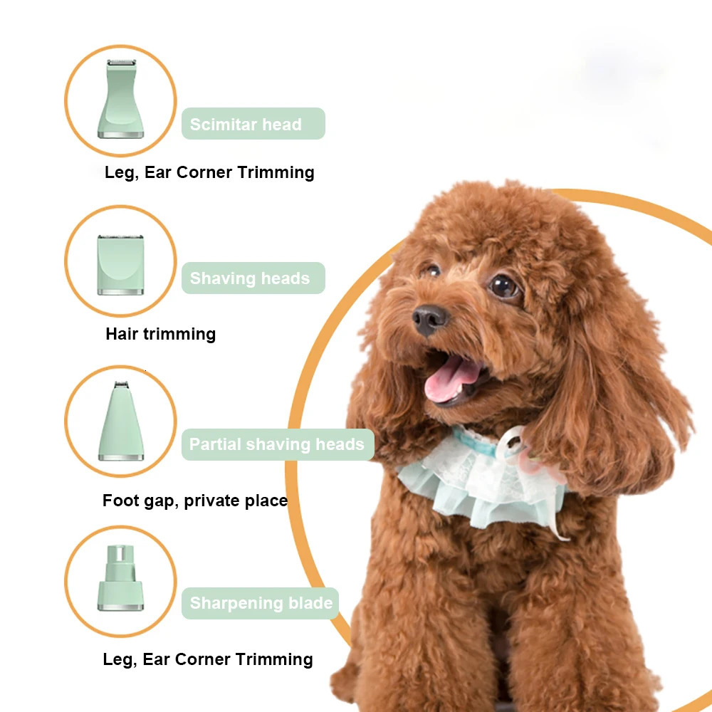 Dog Clipper Cat Hair Clippers Pet Grooming Haircut nail Trimmer Set 4 in 1 Cordless Rechargeable Professional Pet Grooming Tool 241125