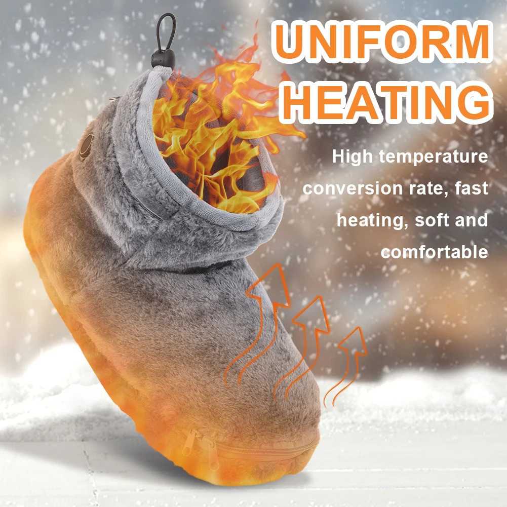 USB Heater Foot Shoes Winter Warm Snow Boots Comfortable Electric Heated Shoes Winter Warming Slipper for Women Men 241125
