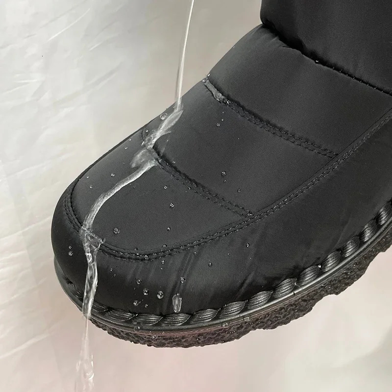 Waterproof Winter Boots for Women Fur Long Platform Snow Boots Warm Cotton Couples Shoes Plush Ankle Boots Botas 241125