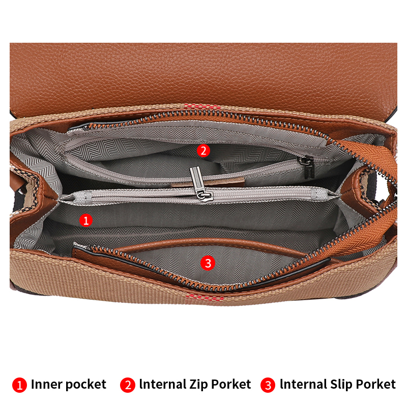New Plaid Women's Designer Large Capacity Handbag Canvas Patchwork Cowhide Shoulder Bag Boston Bag Crossbody Bag