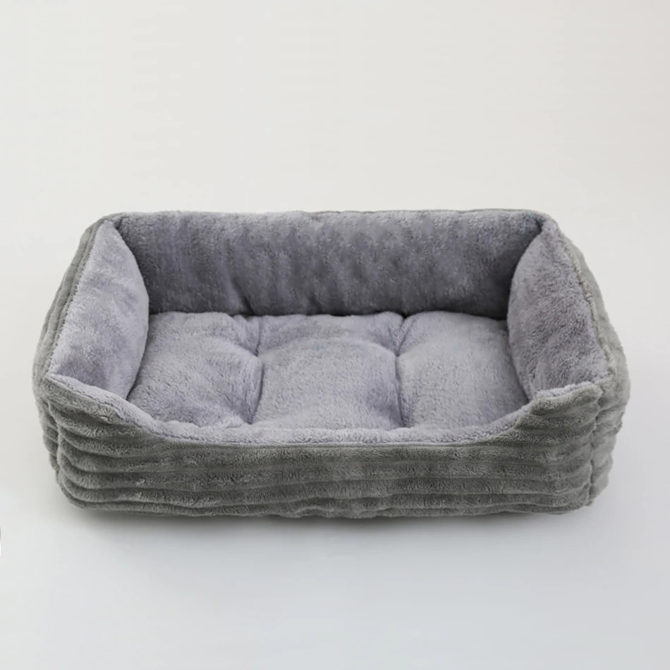 Bed for Dog Cat Pet Square Plush Kennel Medium Small Dog Sofa Bed Cushion Pet Calming Dog Bed House Pet Supplies Accessories 241125