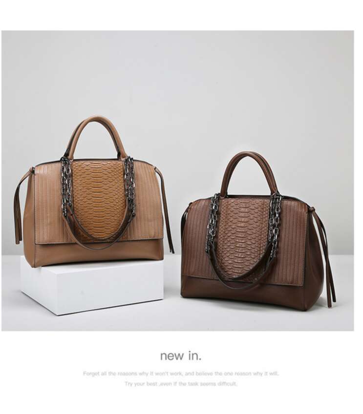 LEMON KOKO Autumn Women's Fashion Crocodile Pattern Premium High Capacity Office Commuter Tote Bag