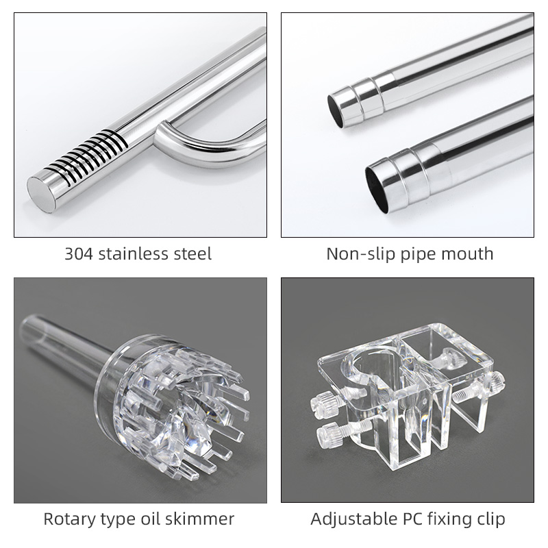 WEEKAQUA SG-1616p New updated Stainless steel Lily Pipe 16mm aquarium lily pipe with Surface Skimmer Set