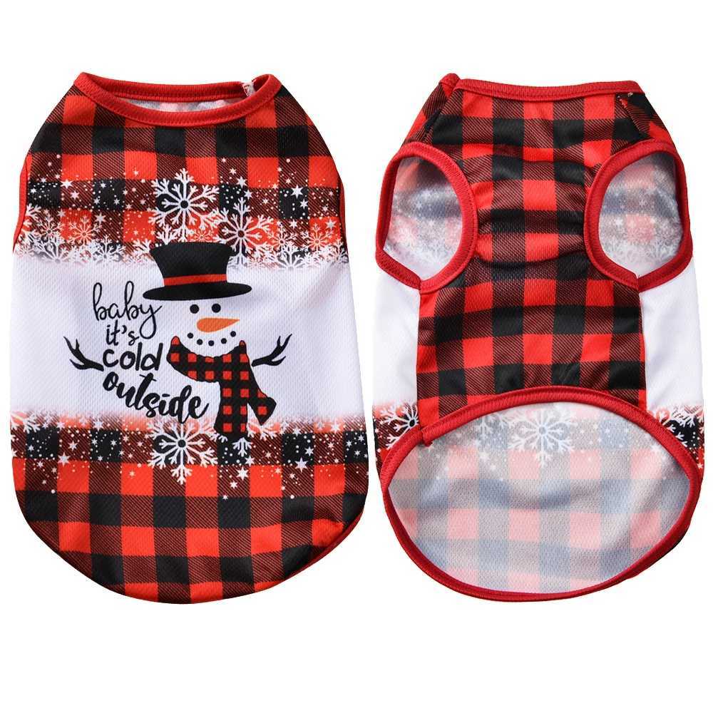 Breathable Dog Vest Clothes For Small Medium Dogs Cats Soft Cozy Christmas Print Puppy T-shirt Costume French Bulldog Pet CoatXJ241125