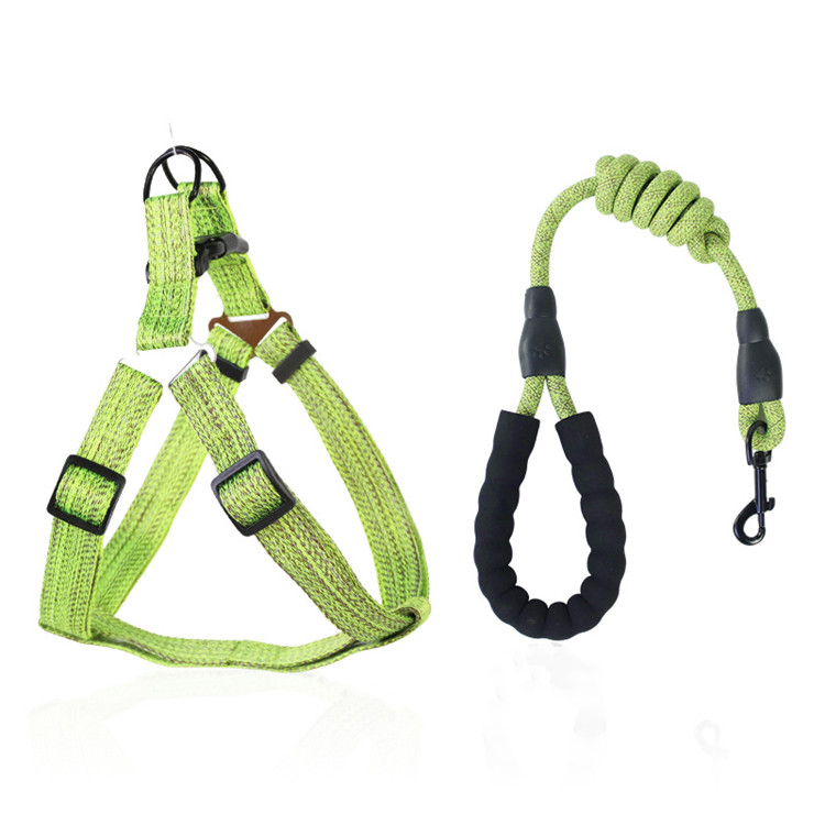 Dog Pet Collars Leashes Reflective Pet Leashes Rope Leash Collar Harness Set