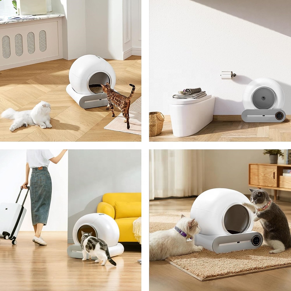 Pet Automatic Cat Litter Box, Extra Large Capacity Smart Self Cleaning Cat Toilet with App Control/Odor Removal