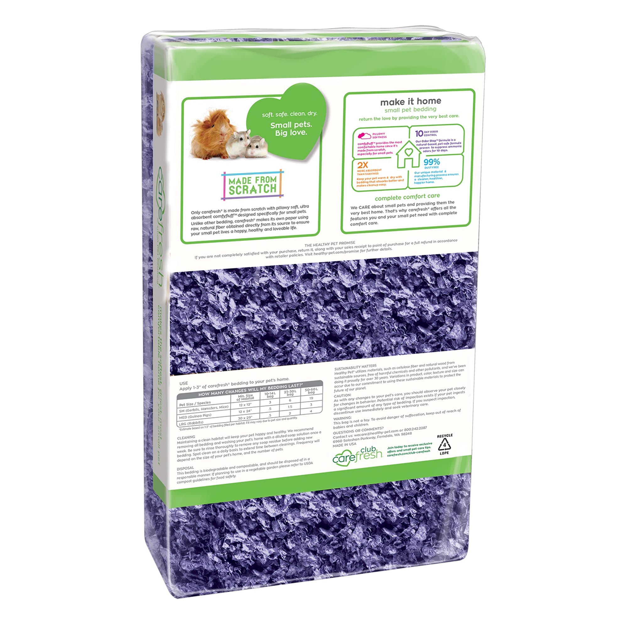 Carefresh Playful Purple Small Pet Bedding, 23 Liter