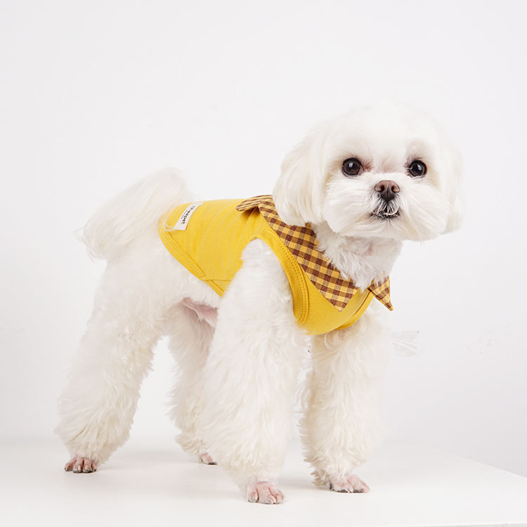 OEM/ODM Cotton Dog Clothes Summer Vest Pet Clothing Cute Custom Dog Vest With Bear Lapel