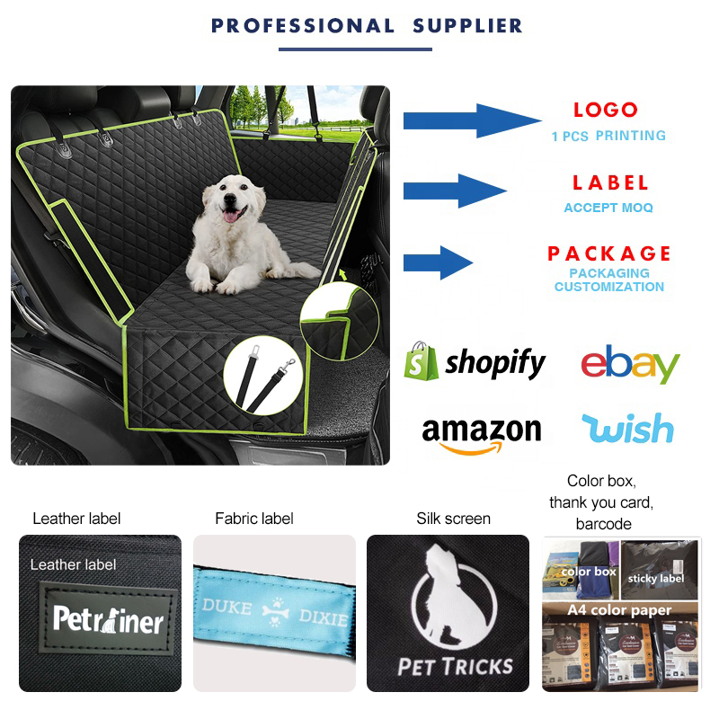 4-in-1 Dog Puppy Hammock Scratchproof Pet Car Seat Cover with Mesh Window for Cars Trucks SUVs