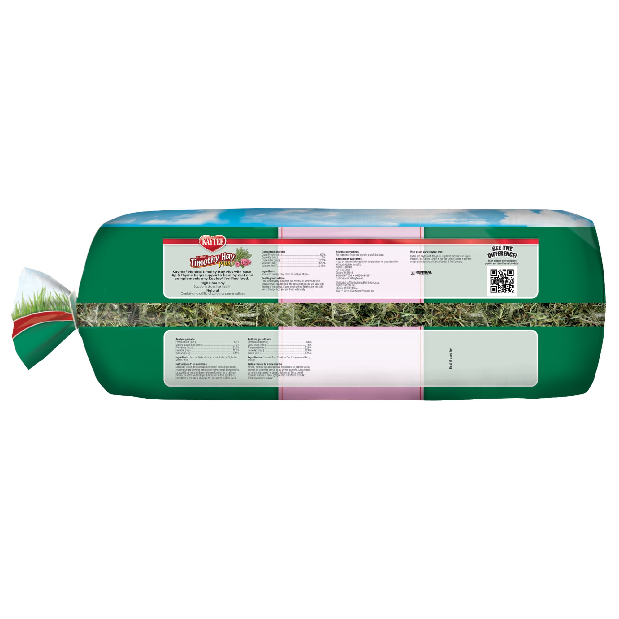 Kaytee Timothy Hay Plus Rose & Thyme for Small Animals, 24 oz.