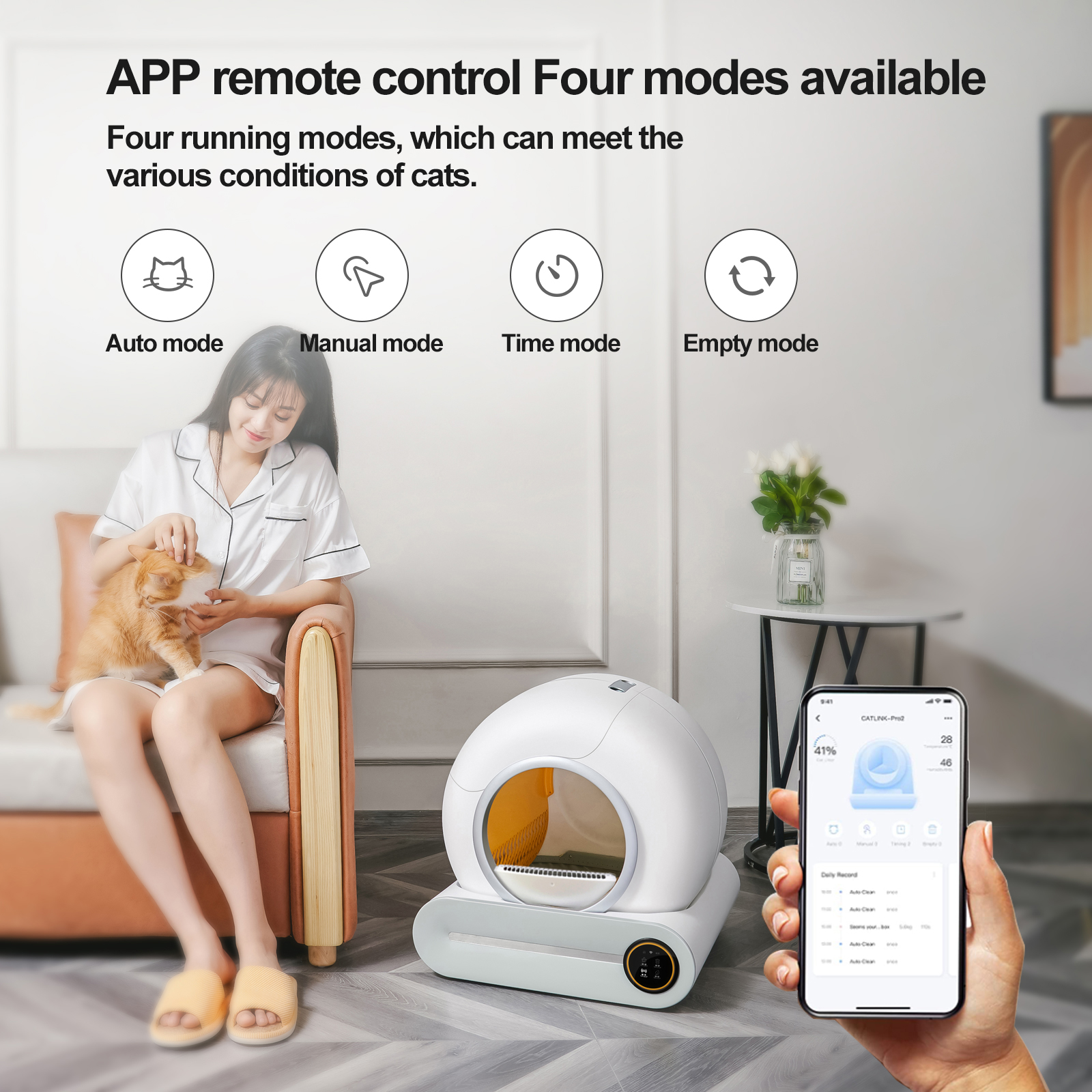 Large Capacity Automatic Cat Litter Box Video Monitor Odor-Removal APP Control self Cleaning Cat Litter Box or Multiple Cats