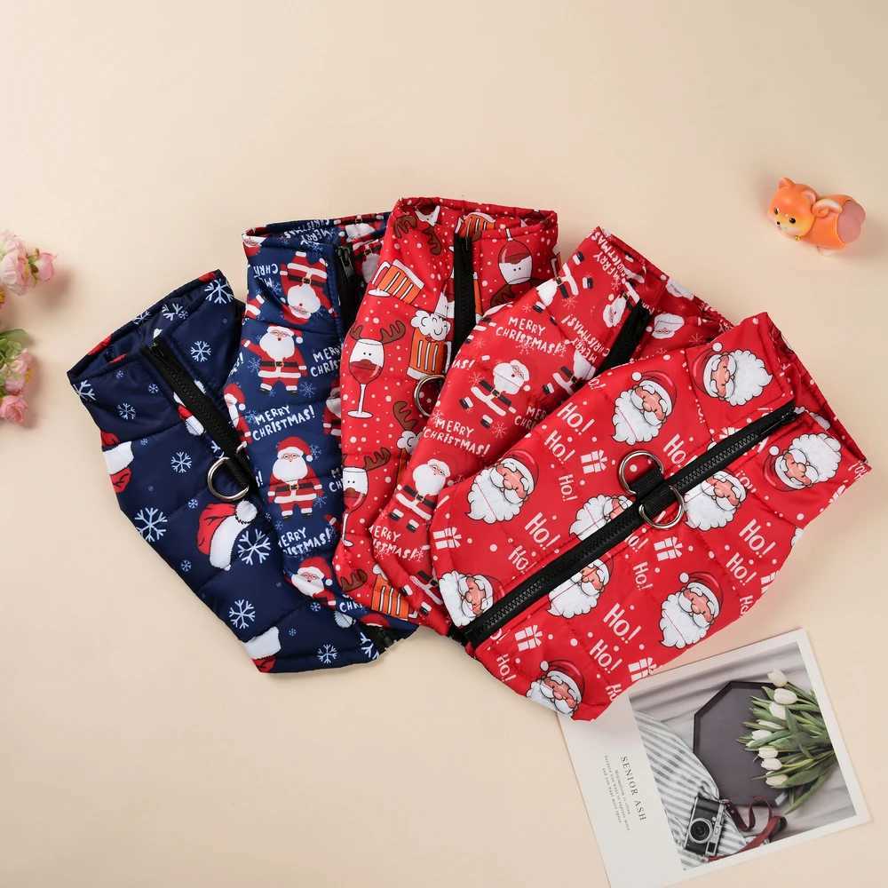 Dog Clothes for Small Medium Dogs Cats Autumn Winter Waterproof Puppy Christmas Print Jacket Coat Chihuahua French Pet ClothingXJ241125