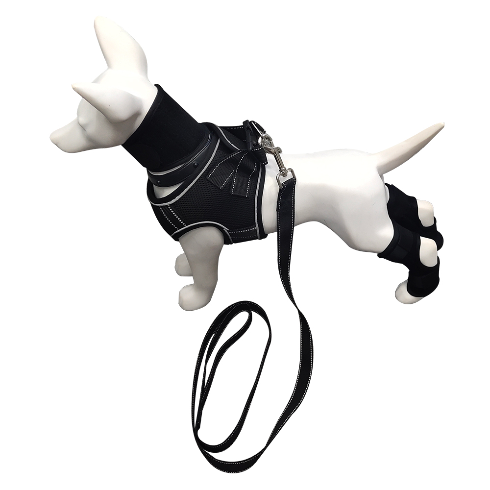 Leather safety custom step adjustable set dog collar training pet no pull harness