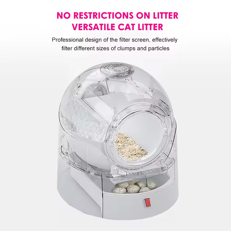2024 New Portable Plastic Semi-Automatic Cat Toilet High Quality Fast Cleaning Customizable Intelligence Kitty Litter Box