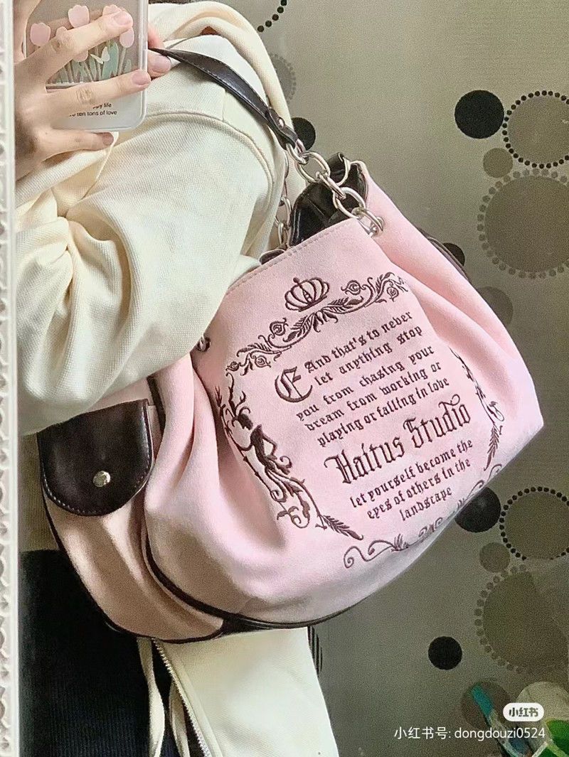 Vintage Letter Y2k Handbag Women Gothic Large Capacity Casual Crossbody Purse Female Haruku Aesthetic The Tote Bag Polyester